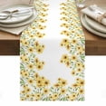 thumbnail image 1 of Yellow Daisy Table Runner - 60 Inch Long, Kitchen Dining Table Runner Dresser Scarves, Spring Summer Pastoral Garden Floral Blossom Farmhouse Decor for Coffee Tables Wedding Party Banquet, 1 of 8