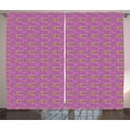 thumbnail image 1 of Yellow Damask Curtains 2 Panels Set, Renaissance Style Flowers and Interlaced Stems Illustration, Window Drapes for Living Room Bedroom, 108W X 96L Inches, Fucshia Yellow and Brown, by Ambesonne, 1 of 3