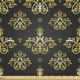 thumbnail image 1 of Ambesonne Yellow Damask Fabric by the Yard Upholstery, Royal Venetian, 5 Yards, Charcoal Grey and Yellow, 1 of 4