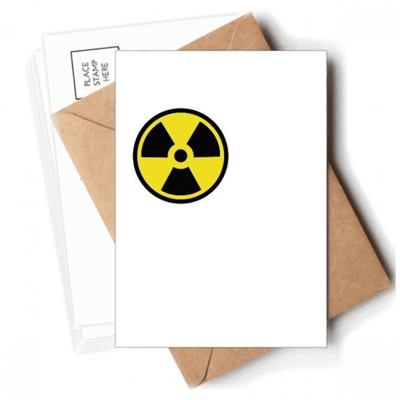 Yellow Danger Checal Radiation Symbol Postcards Envelopes Blank Note Cards Mailing