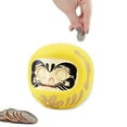 thumbnail image 1 of Yellow Daruma Doll Coin Bank Money Saving Box Make Wish Doll Fortune Doll Good Luck Doll Home Decor KT00178, 1 of 5