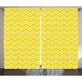 thumbnail image 1 of Ambesonne Modern Curtains 2 Panel Set, Chevron Pattern Yellow, 108" x 90", Yellow and White, 1 of 3