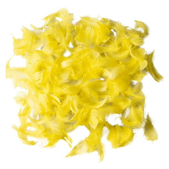 Yellow Decorative Feather Set (100 Pieces) - Feathers Material, for Crafting, Home Decor, Vibrant Color, Easy to Use