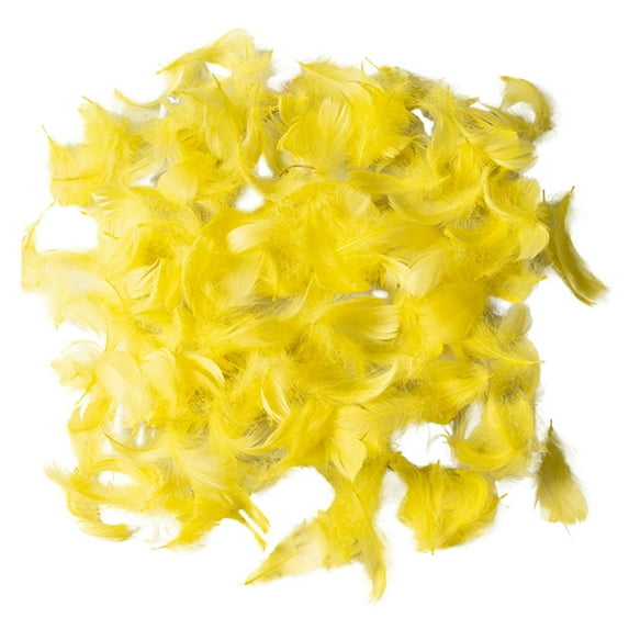 Yellow Decorative Feather Set (100 Pieces) - Feathers Material, for Crafting, Home Decor, Vibrant Color, Easy to Use