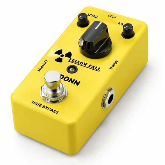 Yellow Delay Analog Guitar Effects Pedal, Compact Mini Vintage Delay for Electric Guitars
