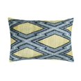 thumbnail image 1 of Yellow Diamond Silk Velvet Ikat Pillow, 16" X 24" Case Only, 1 of 3
