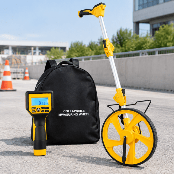 Yellow Digital Measuring Wheel, Imperial & Metric High Precision for Distance Measuring
