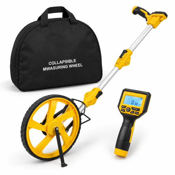 Yellow Digital Measuring Wheel, Imperial & Metric High Precision for Surveying and Construction