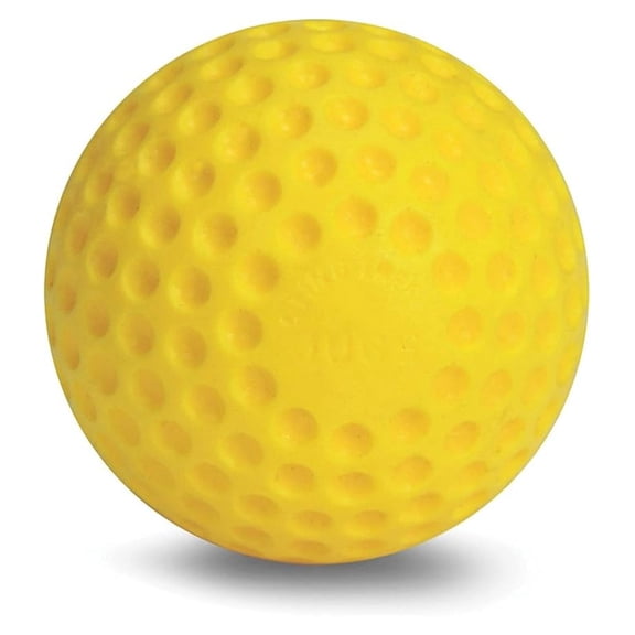 Yellow Dimpled Baseballs - 9 Inch - Dozen Pack | Practice Pitching Machine Balls for Indoor & Outdoor Training | Waterproof, Durable, No Sting