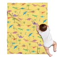 thumbnail image 1 of Yellow Dinosaurs Palms Pattern Blanket,Comfortable Soft Flannel Throw Blanket,All Season,Warm Lightweight Blankets for Sofa Bed Couch Living Room Chair,30"x40", 1 of 4