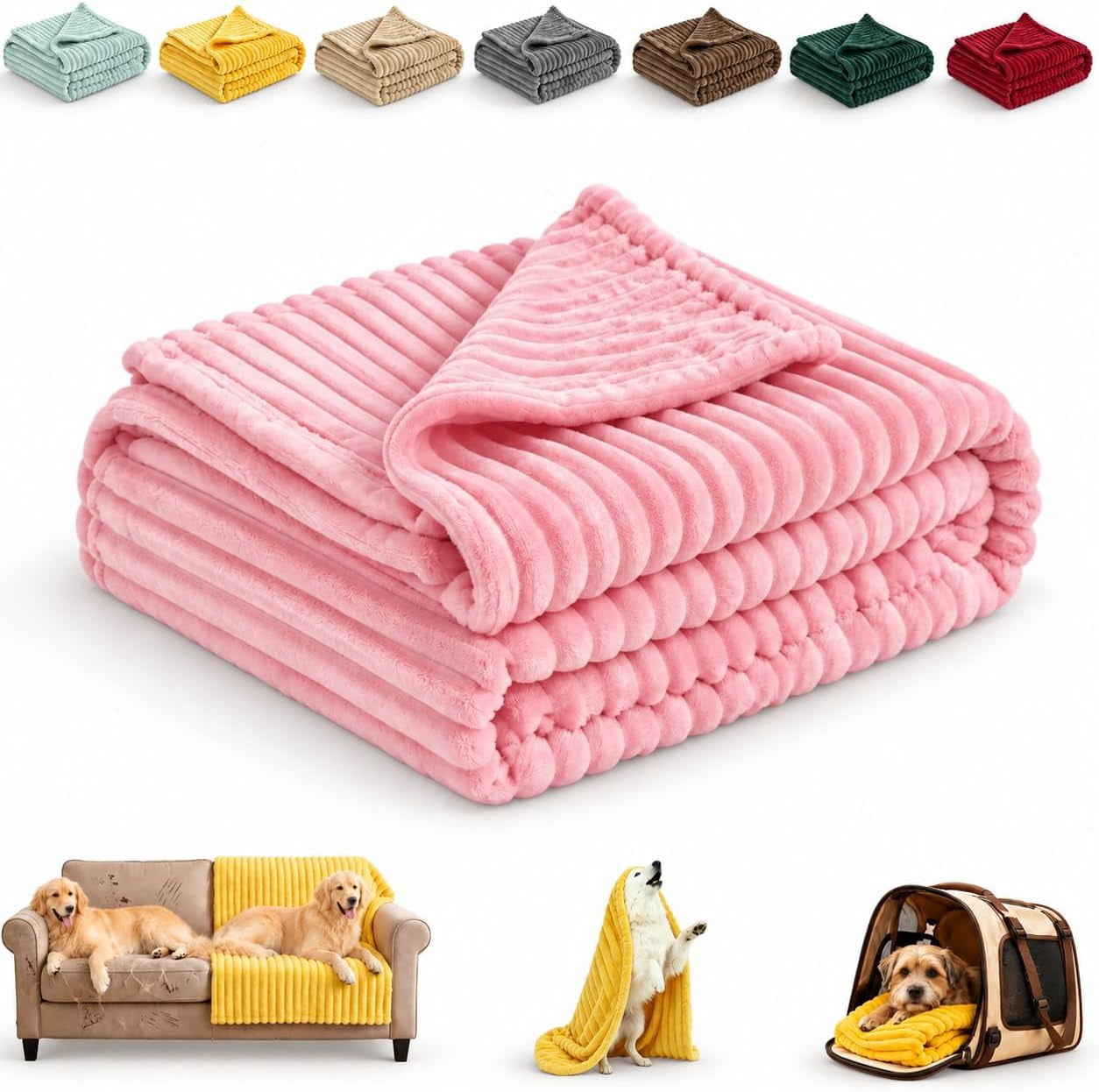Yellow Dog Blanket Emotional Support Blanket for Dogs, Soft Calming ...