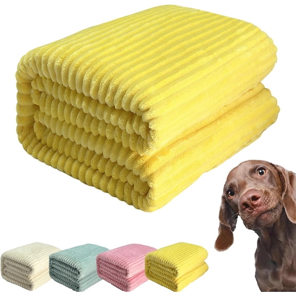 Yellow Dog Blanket, Emotional Support & Security Blanket, Soft & Warm Pet Blanket, Rabbit Fleece Polyester, Cozy & Calming for Dogs & Cats, Indoor & Outdoor Use (Yellow, 59.05 * 78.74in)