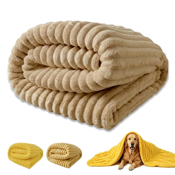 Yellow Dog Blanket for Dogs & Cats, Soft Plush Pet Throw Blanket for Crates, Sofas, Beds & Travel