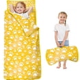 thumbnail image 1 of Yellow Dog Paw Footprint Toddler Nap Mats for Kids Preschool,Sleeping Mat Bag or Kids,Toddler Sleeping Bag,Toddler Nap Mat or Daycare, 1 of 6