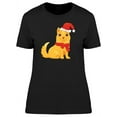thumbnail image 1 of Yellow Dog Red Scarf & Santa Hat Tee Women's -Image by Shutterstock, 1 of 2
