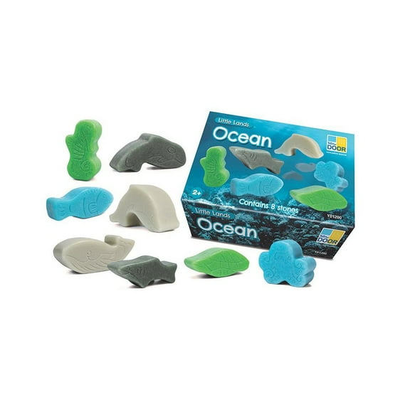 Yellow Door Little Lands Ocean, Set of 8 Stone Figures