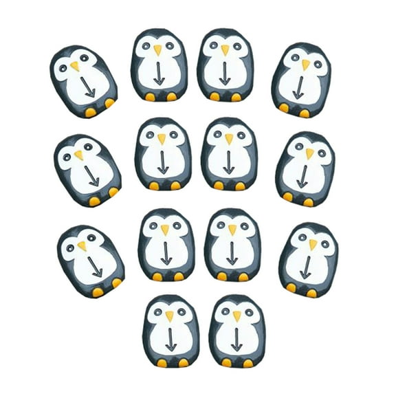 Yellow Door Pre-Coding Penguin Stones, Set of 18