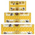 thumbnail image 1 of Yellow Dot Sunflower Bee Pattern Kitchen Rugs Sets Of 3,Kitchen Runner Rugs Non Skid Washable,Decorative Kitchen Floor Mats for Kitchen,Sink,Laundry,17"x30"+ 17"x47" + 17"x59", 1 of 6