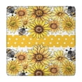 thumbnail image 1 of Yellow Dot Sunflower Bee Pattern Square Fitted Tablecloth with Elastic Edge,Square Table Cover,Washable Elastic Table Cover for Home Kitchen Party Decor 34"x34", 1 of 6