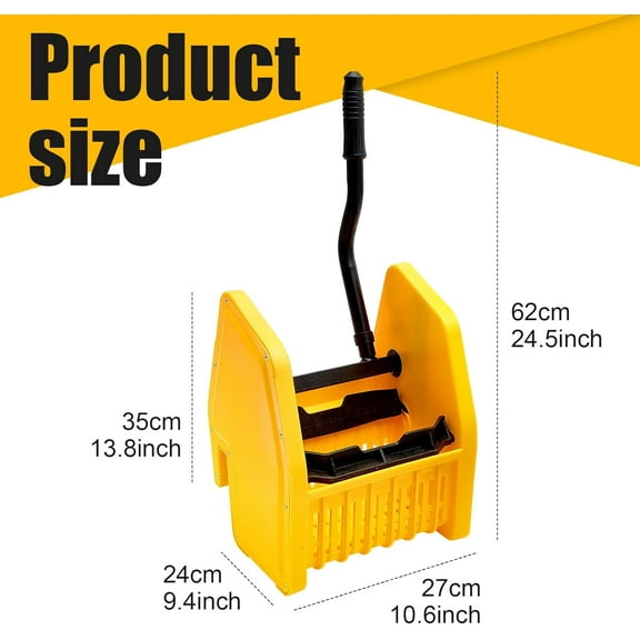 Yellow Down Press Mop Bucket Wringer for Efficient Commercial and Household Cleaning
