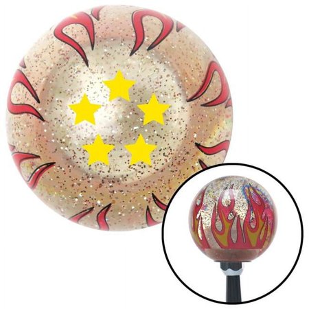 Yellow Dragon Ball Z - 5 Star Clear Flame Metal Flake Shift Knob with M16 x 1.5 Insert Brody