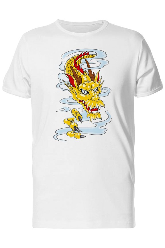 Yellow Dragon In The Clouds Tee Men's -Image by Shutterstock