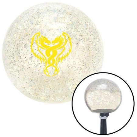 Yellow Dual Dragons Clear Metal Flake Shift Knob with M16 x 1.5 Insert Shifter Auto Brody