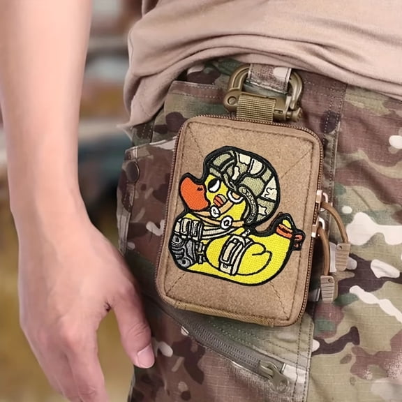 Yellow Duck Embroidered Patch - Tactical Hook and Loop Morale Badge for Clothing, Backpacks, and Accessories
