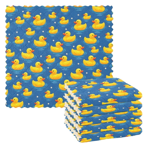 Yellow Duck Kitchen Cloth Dish Towels for Drying Washing Absorbent Dish Rags Reusable soft kitchen dishcloth set 6 Pack