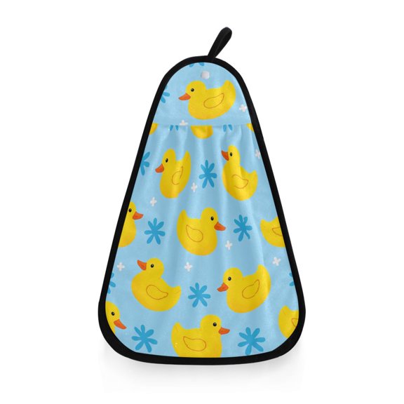 Yellow Duck Pattern Hand Towel Quick Drying Home Storage Kitchen Towel Hooks Dish Cloths