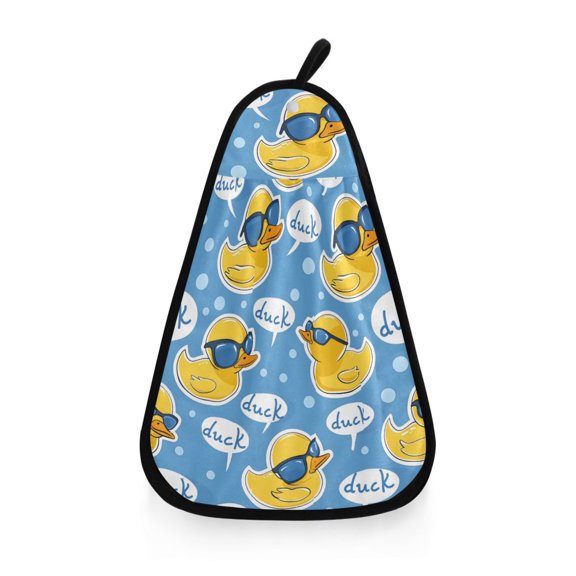 Yellow Duck Pattern Hand Towel Quick Drying Home Storage Kitchen Towel Hooks Dish Cloths