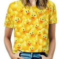 thumbnail image 1 of Yellow Duck Pattern Women's T-Shirt Short Sleeve T Shirts Tops Tee Ladies Loose T, 1 of 6