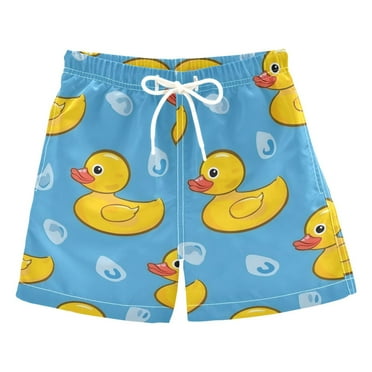 Yellow Duck Raindrops Boys' Swim Trunks Board Shorts Beach Pants Bathing Bottoms 2T