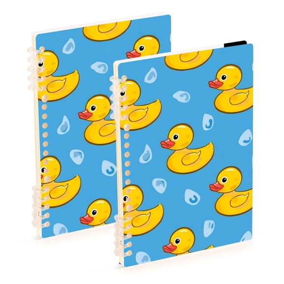 Yellow Duck Raindrops Notebook Detachable Coil Notebook Diary Plan Book A5 Size 60 Pages 1 Pack