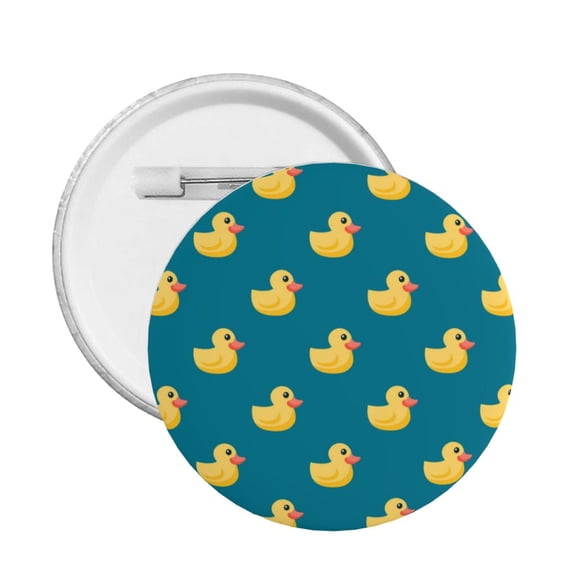 Yellow Duck Rubber Ducks Round Button Pin Badge 5PCS Pinback Buttons Lapel Pin for Jacket, Backpack, Hat, Party Favor, Gift