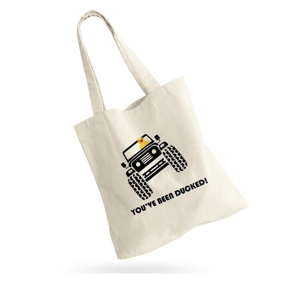 Yellow Duck Tote Bag, Funny Rubber Ducks Design, Natural Canvas Shopping Bag 2LTBG10