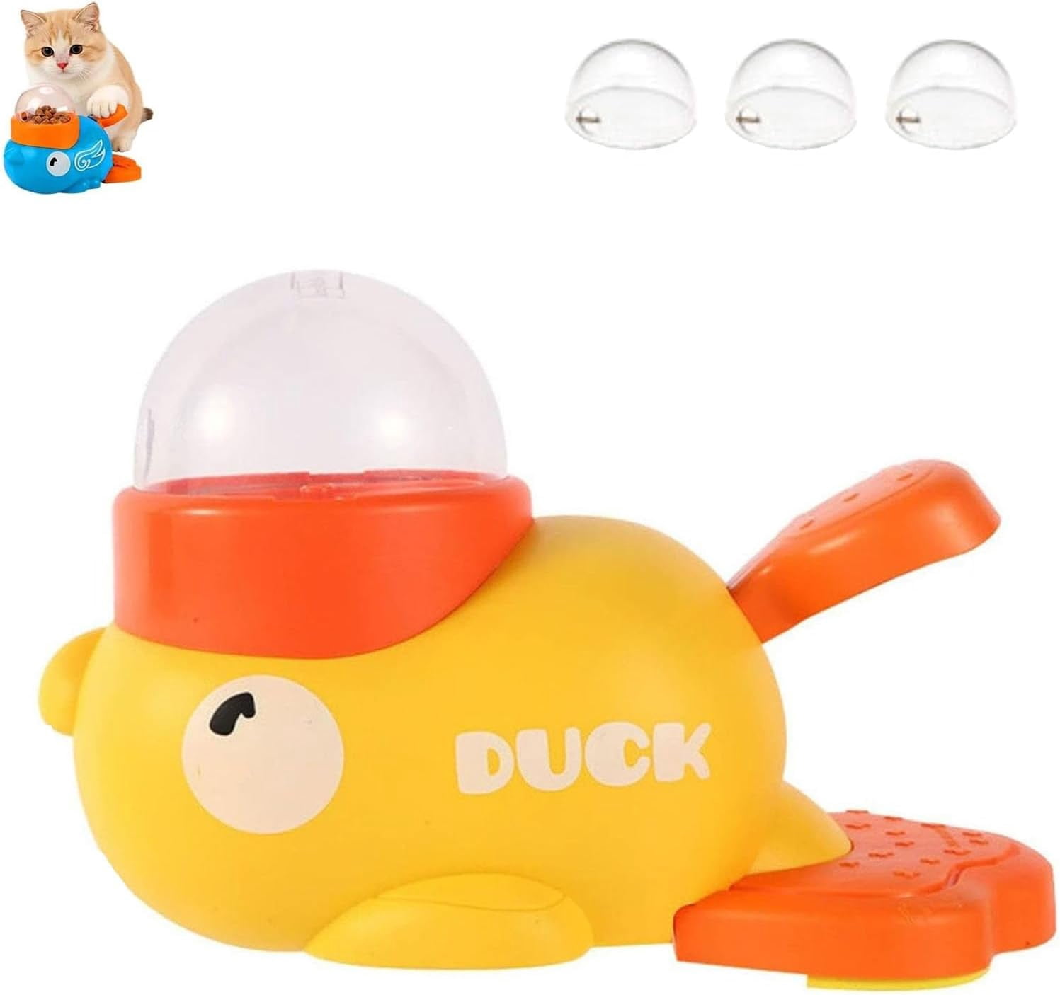 Yellow Duck Treat Dispenser, 2026 Upgrade 2-in-1 Dog Interactive Treat Dispenser Toy, Duck Cat Treat Dispenser, Food Slow Feeder