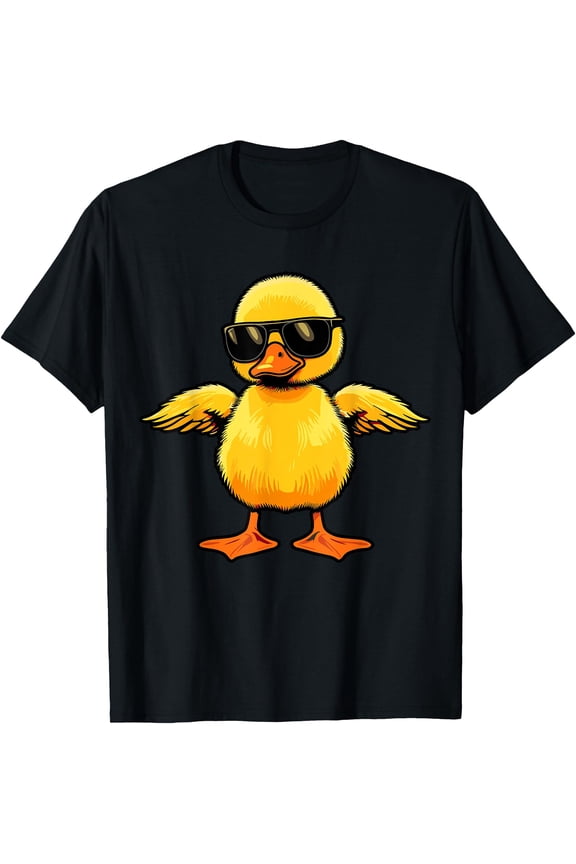 Yellow Duck in Sunglasses Retro Duck T-Shirt, Birthday Gift