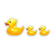 Yellow Duckies Mom with Baby Ducks - 3" Vinyl Sticker - For Car Laptop I-Pad Phone Helmet Hard Hat - Waterproof Decal