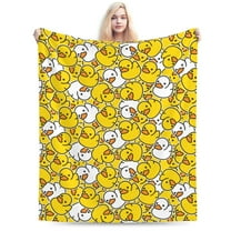 Yellow Ducks Throw Blankets, Gifts for Adult Blanket, Lightweight Cozy Warm Flannel Blankets Throw for Home Decor Bed Couch 40"x30"