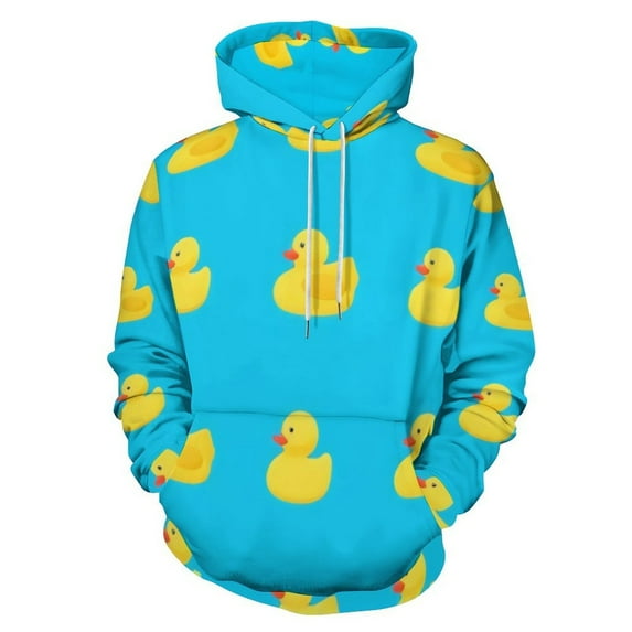 Yellow Ducks on Blue Background 3D Print Hoodie Men Women Autumn Thin Pullover Sweatshirt Vintage Streetwear Tops