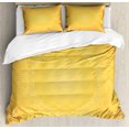 thumbnail image 1 of Yellow Duvet Cover Set, Moden Digital Image of the Sun with Sunshine in Cool Circular Pixels Art, Decorative 3 Piece Bedding Set with 2 Pillow Shams, Calking Size, Yellow and White, by Ambesonne, 1 of 3
