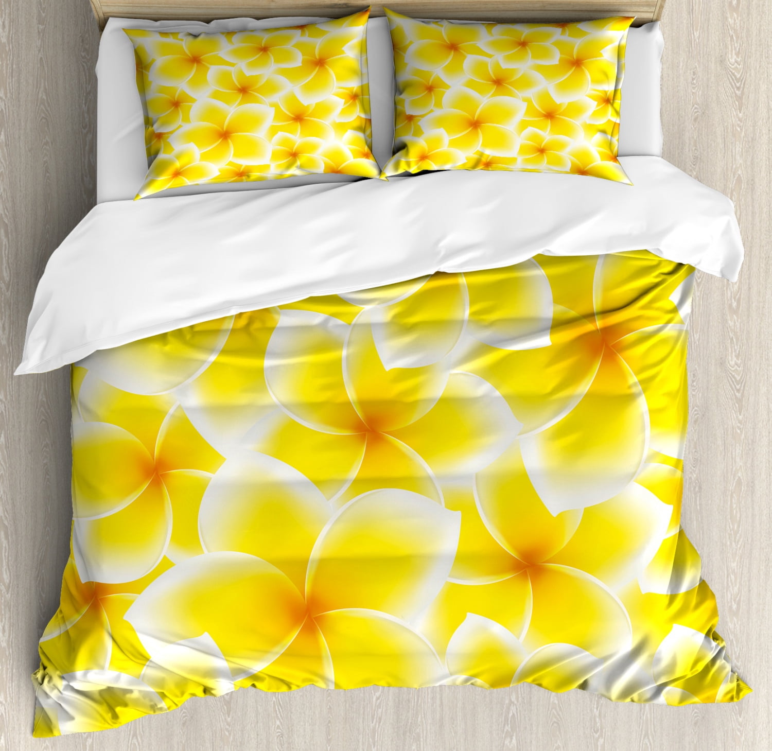yellow-duvet-cover-set-queen-size-plumeria-frangipani-asian-cute