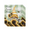 thumbnail image 1 of Yellow Dwarf Cloth Napkins Set of 4 Reusable Dinner Napkins, Sunflower Bee Retro Green White Plaid Cocktail Napkin Washable Table Napkins for Wedding/Holiday Party/Baby Shower 20"x20", 1 of 7