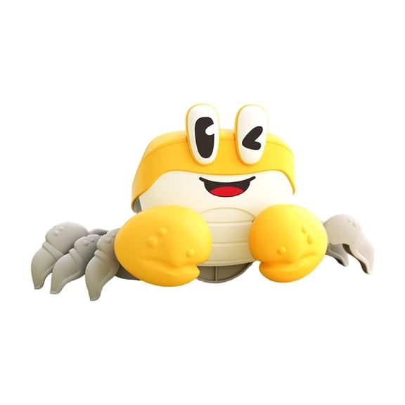 Yellow Electric Induction Escape Crab Toy - Light & Sound, Obstacle Avoidance, Crawling Movement (No Batteries Included, Requires 3 Aa Batteries) - Teens, Teenagers, S