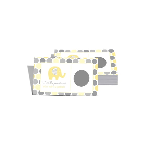 Yellow Elephant Scratch-Off Game Cards - 28-Pack, Perfect for Joyful Party Activities by Paper Clever Party