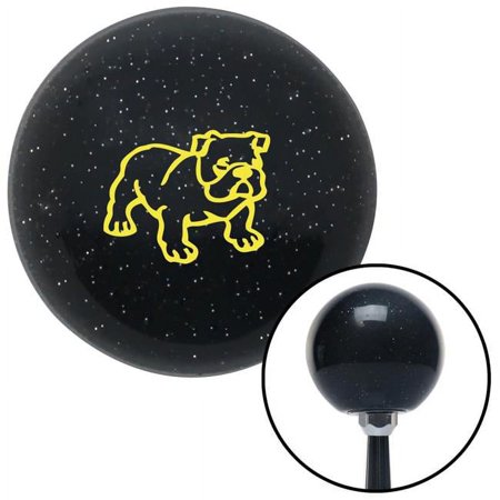 Yellow English Bulldog Black Metal Flake Shift Knob with M16 x 1.5 Insert Shifter