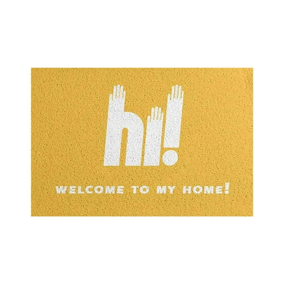 Yellow Entrance Door Mat Indoor Outdoor Carpet With Durable Pvc Material, Anti Skid Surface And Dust Trap Design For Entryway Hallway Home Decor