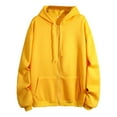 thumbnail image 1 of Yellow Essentials Hoodie, Polyester Hoodies for Women, Women Winter Warm Fashion Long Sleeve Loose Solid Color Hooded Zipper Pocket Sweatershirt Coat XXL, 1 of 2
