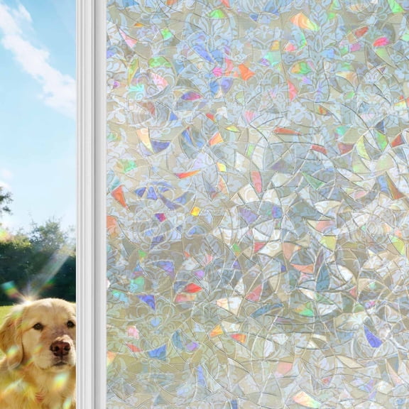Yellow Ethnic Boho Window Privacy Film Stain Glass,Reusable Decorative Rainbow Window Film,Vintage Mexican Flowers Southwestern Static Cling Sun Blocking Stickers Decals Covers 23.6" x 59" (2pcs)
